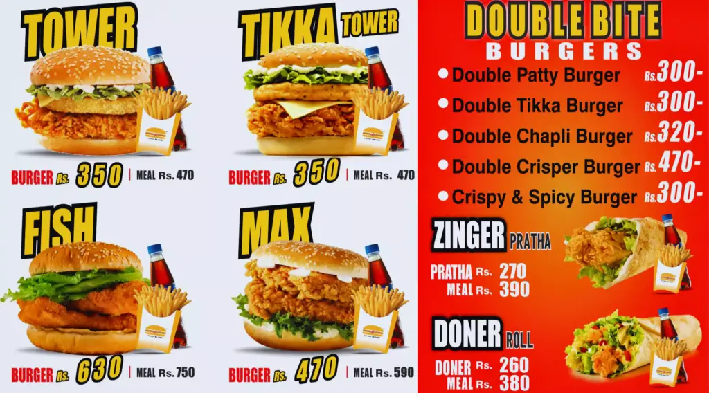 ahmed burger mall road menu