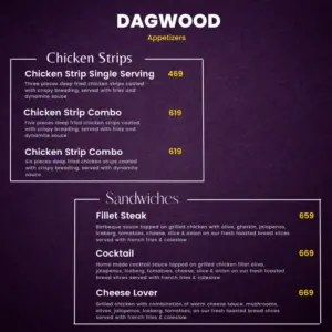 Dagwood menu