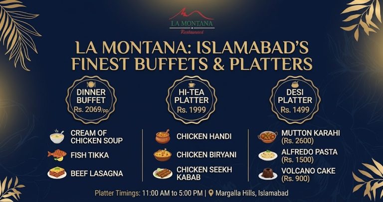 La Montana Islamabad Restaurant Menu & Prices