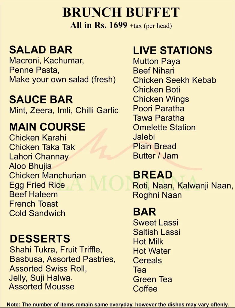 La Montana Restaurant brunch