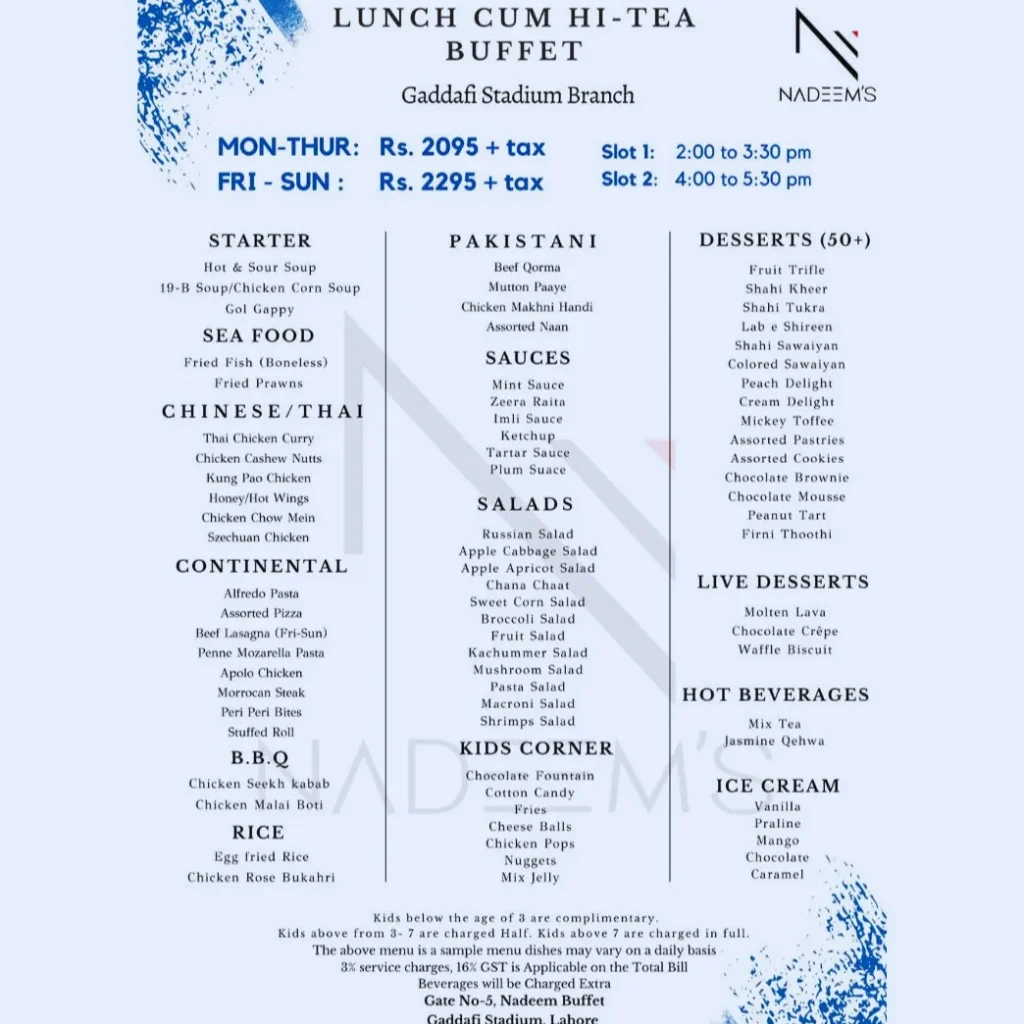 Lunch-Cum-Hi-Tea-Nadeem-Buffet-Menu-Price