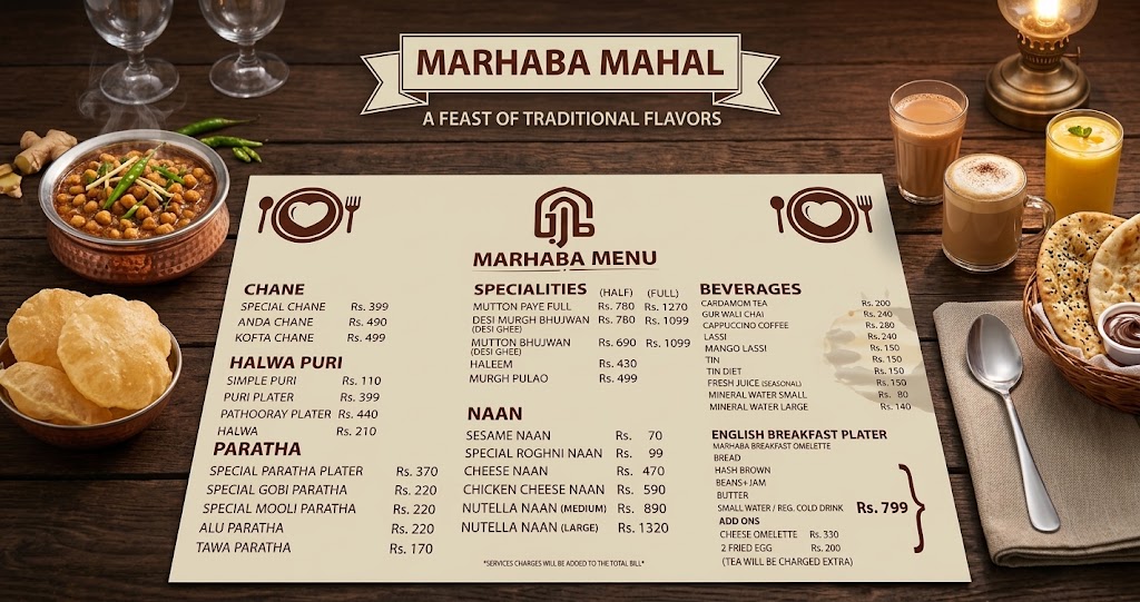 Marhaba Mahal Menu