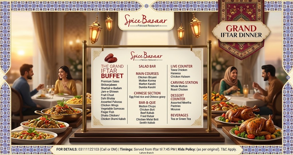 Spice Bazaar Lahore Menu