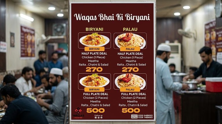 Waqas Biryani Lahore Menu Prices