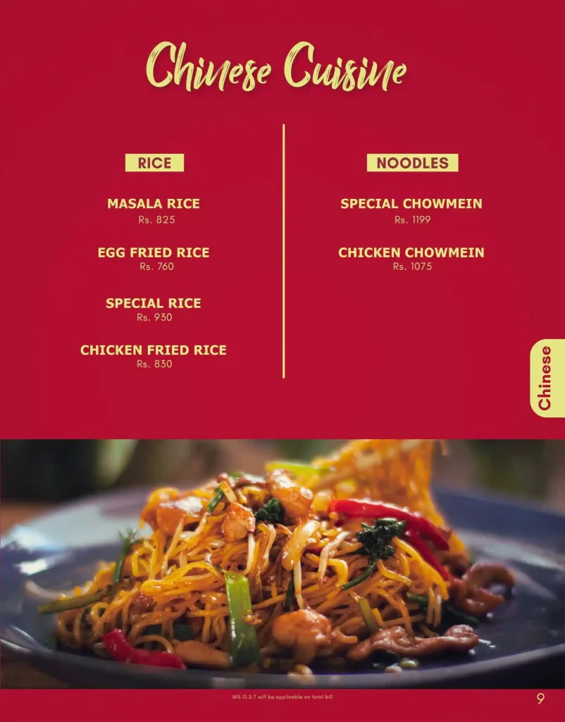 Marhaba Mahal Chinese Rice, Noodles Menu