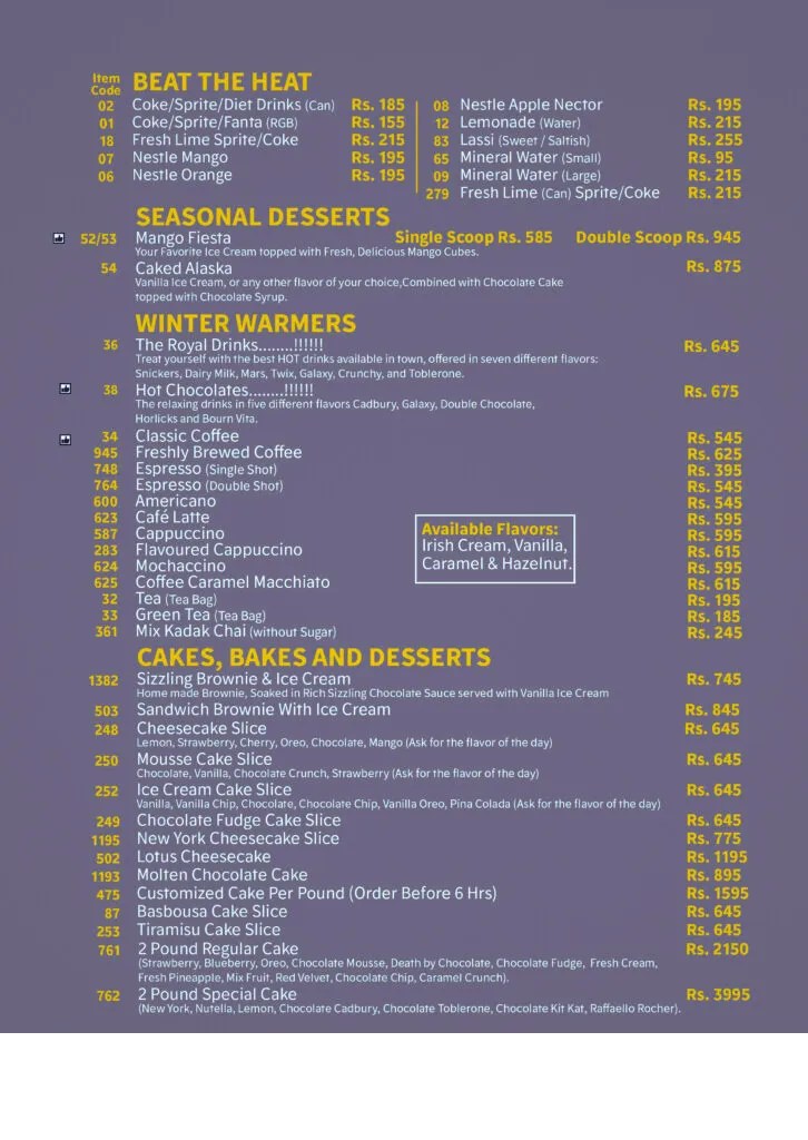 Monal Restaurant Menu Lahore 8
